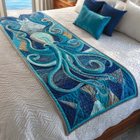 Blue Octopus Quilted Bed Runner NCU0NT9943