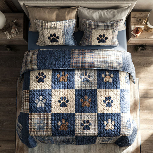 Blue Paw Comfort 3-Piece Quilted Bedding Set NCU0TV1440