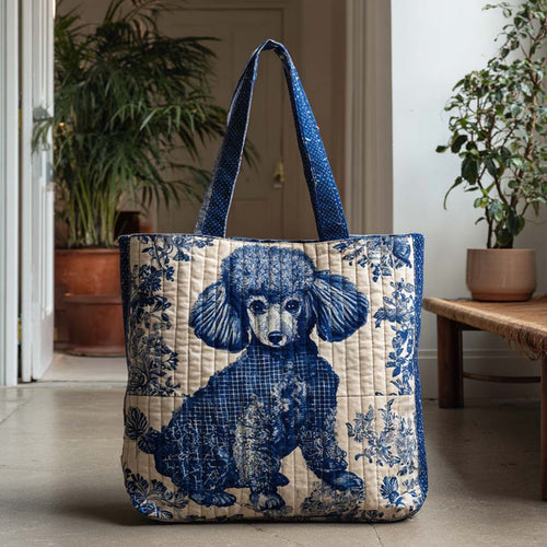Blue Poodle Grace Quilted Tote Bag NCU0XD365