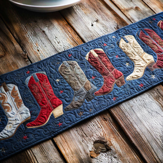 Blue Ranch Quilted Table Runner NCU0TV1457