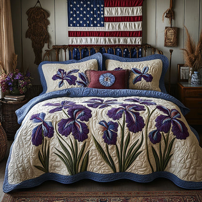Blue Ridge Blossom 3-Piece Quilted Bedding Set NCU0PT6233