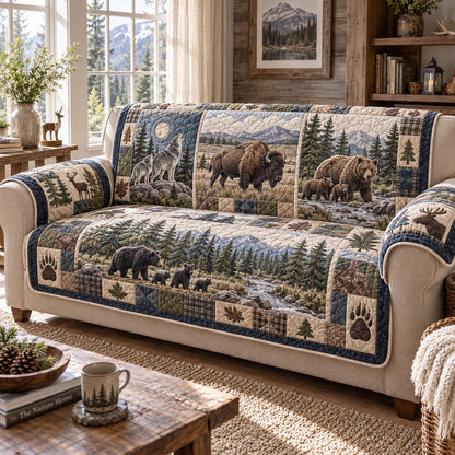 Blue Ridge Wildlife Quilted Sofa Cover NCU0DV10110