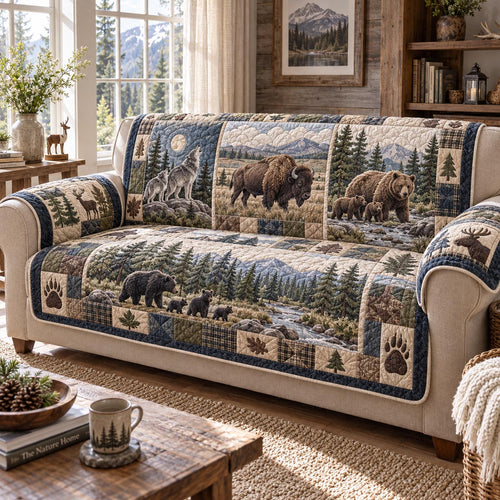 Blue Ridge Wildlife Quilted Sofa Cover NCU0DV10110