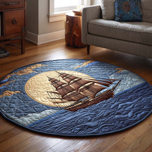 Blue Sail Quilted Round Mat NCU0TD274