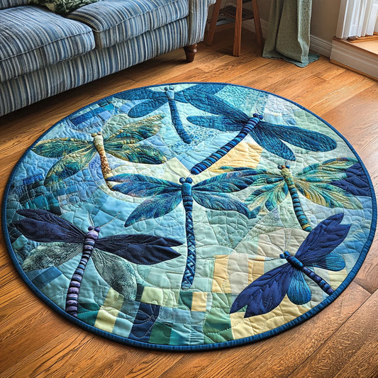 Blue Serenity Quilted Round Mat NCU0NT5043