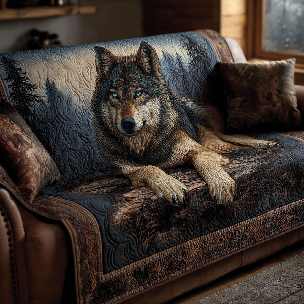 Blue Shadow Howler Quilted Sofa Cover NCU0PT10237