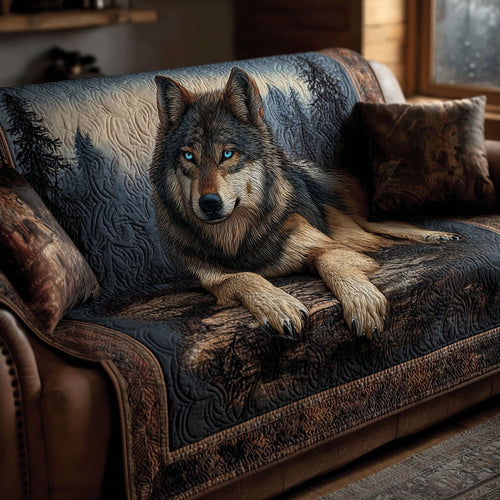 Blue Shadow Howler Quilted Sofa Cover NCU0PT10237