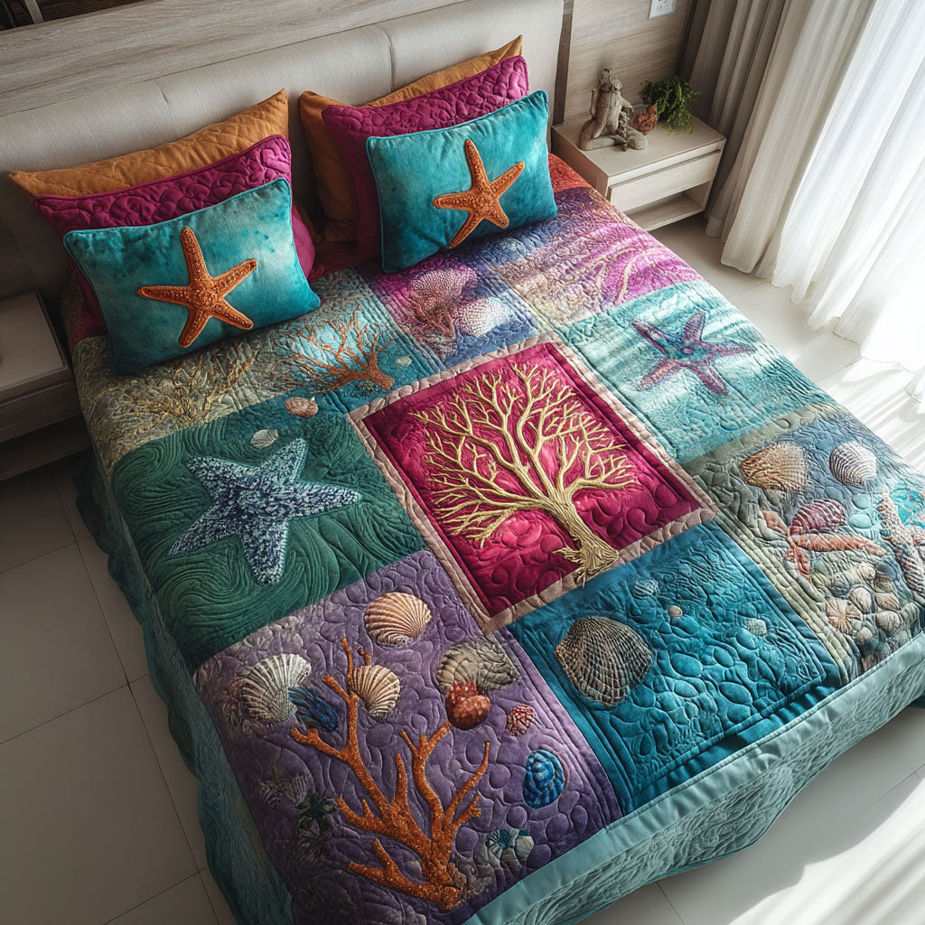 Blue Shore 3-Piece Quilted Bedding Set NCU0TD2190