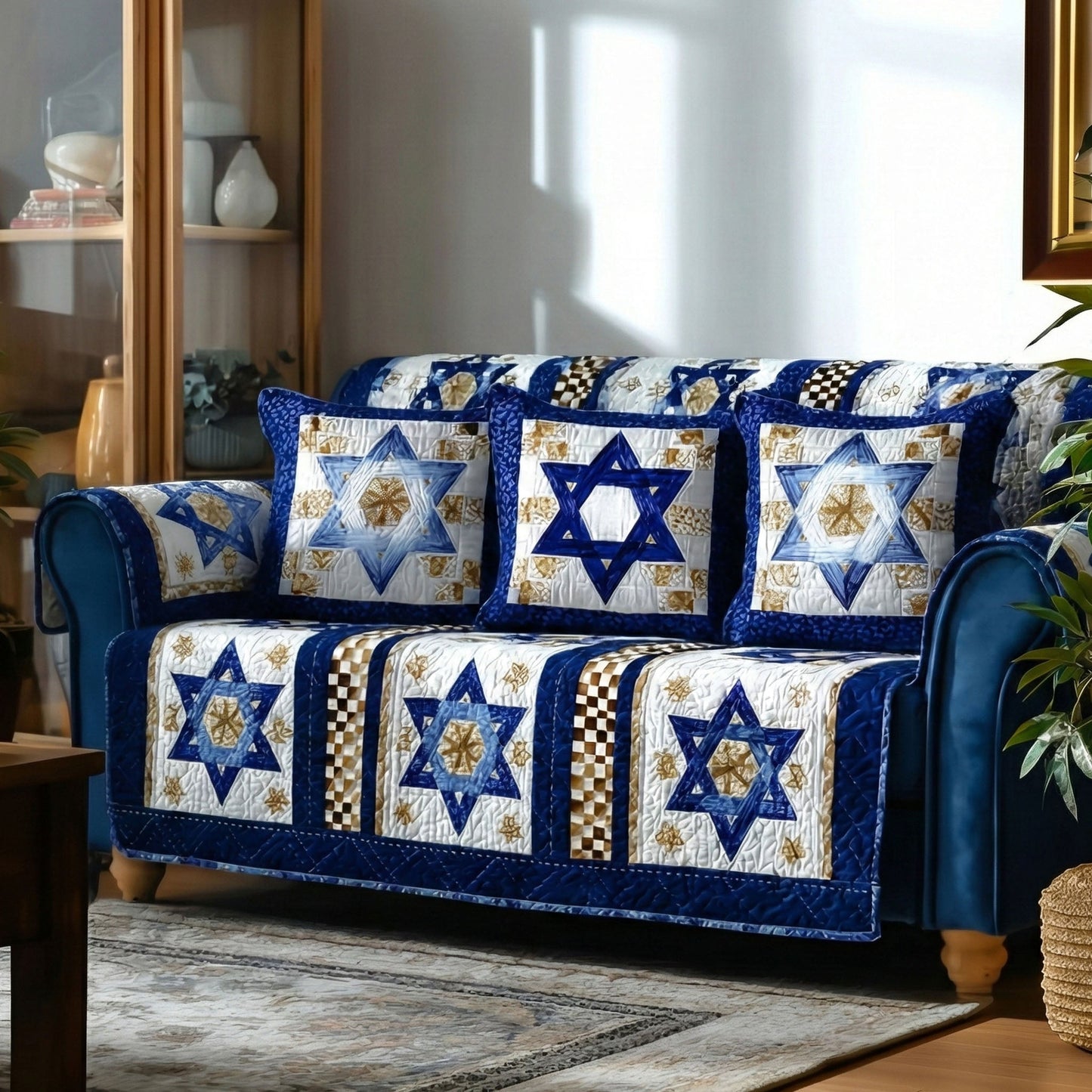 Blue Star Harmony Quilted Sofa Cover NCU0NT12168