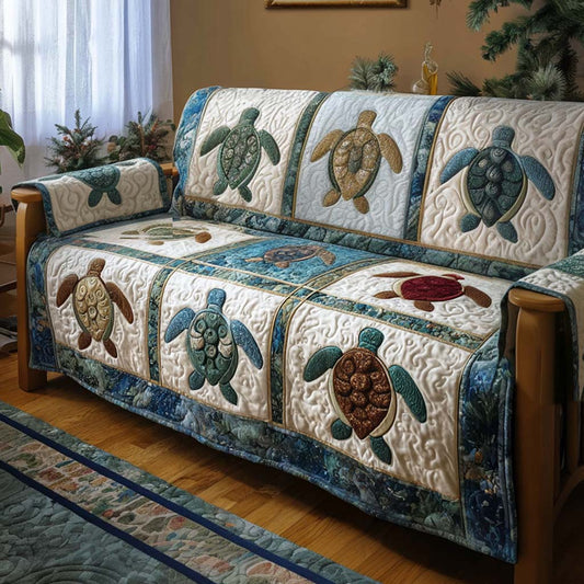 Blue Tide Turtle Quilted Sofa Cover NCU0NT11685
