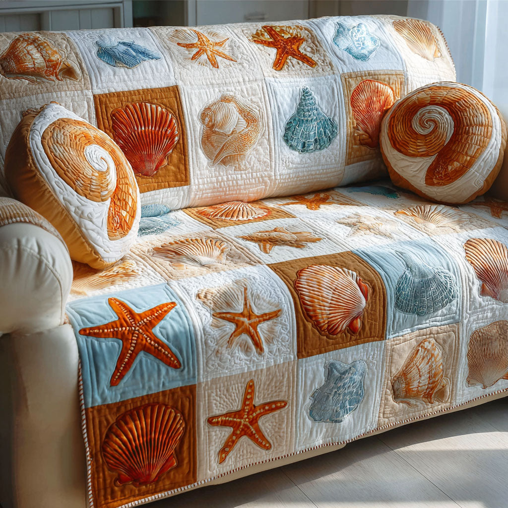 Blue Tides Quilted Sofa Cover NCU0TD2219
