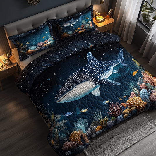 Blue Titan 3-Piece Quilted Bedding Set NCU0DV5684