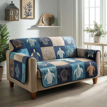 Blue Turtle Quilted Sofa Cover NCU0DV9248