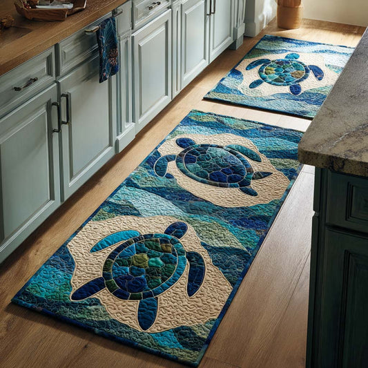 Blue Water Shell Kitchen Area Rug NCU0NT11122