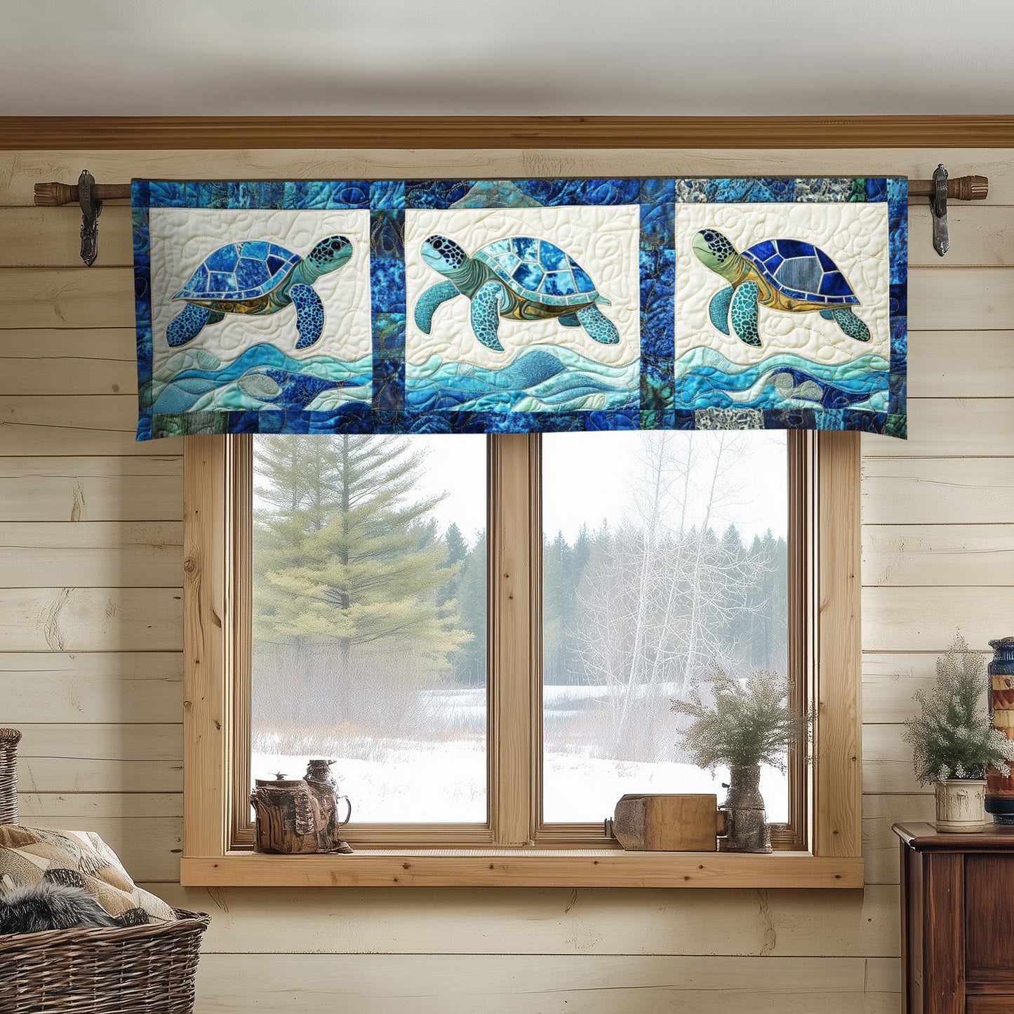 Blue Wave Journey Quilted Valance NCU0NT4497