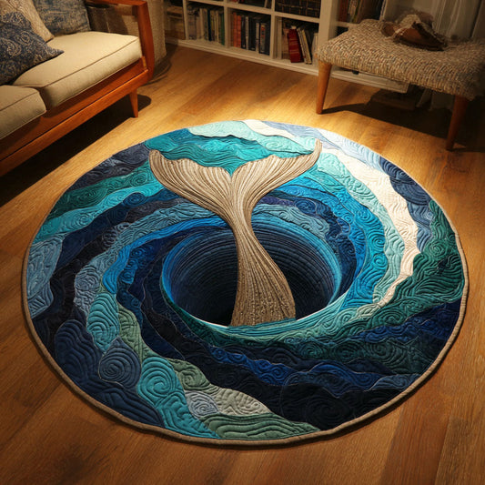 Blue Whirlpool Quilted Round Mat NCU0TV403