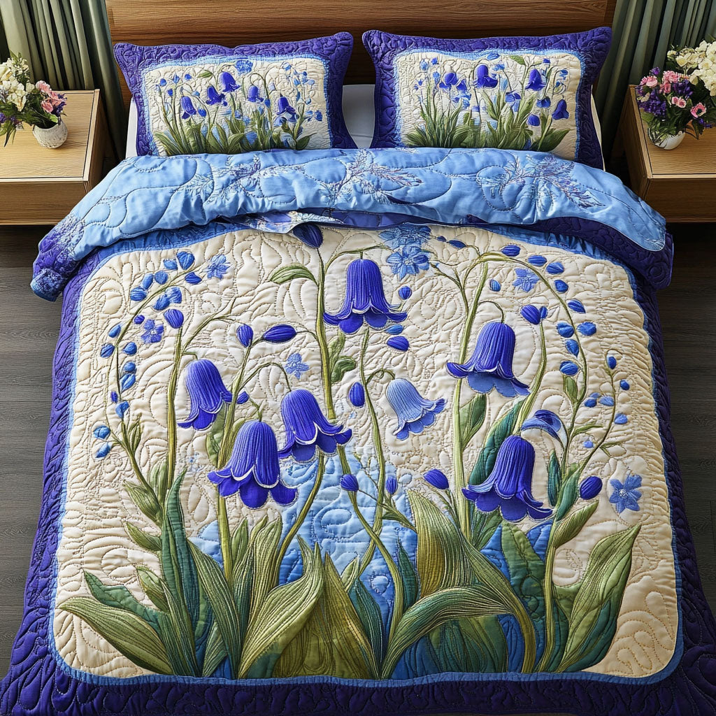 Bluebell Charm 3-Piece Quilted Bedding Set NCU0PT6432