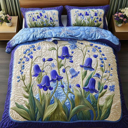 Bluebell Charm 3-Piece Quilted Bedding Set NCU0PT6432