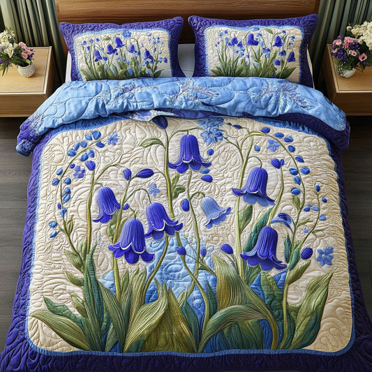 Bluebell Charm 3-Piece Quilted Bedding Set NCU0PT6432