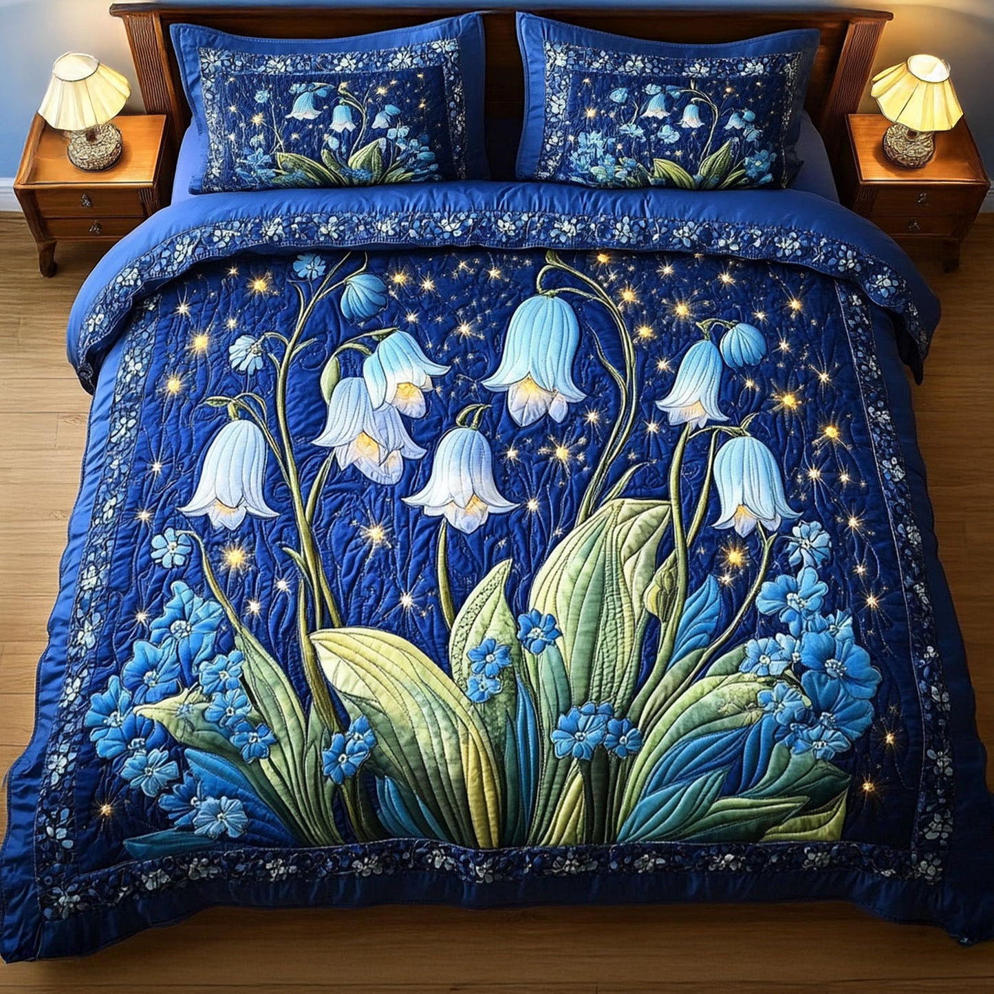 Bluebell Dream 3-Piece Quilted Bedding Set NCU0PT6433