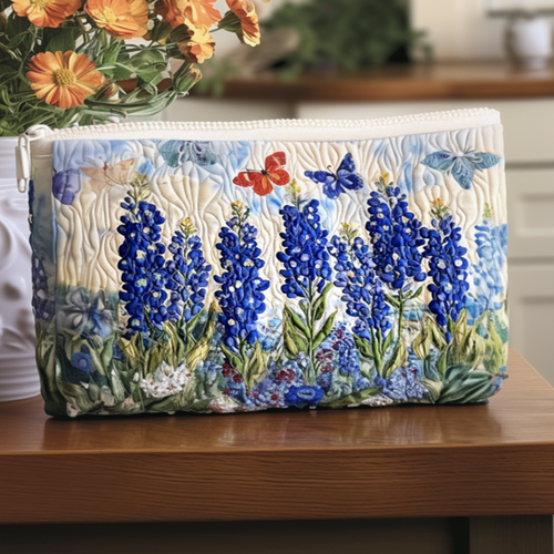Bluebonnet Daydreams Quilted Zipper Pouch NCU0NT9203