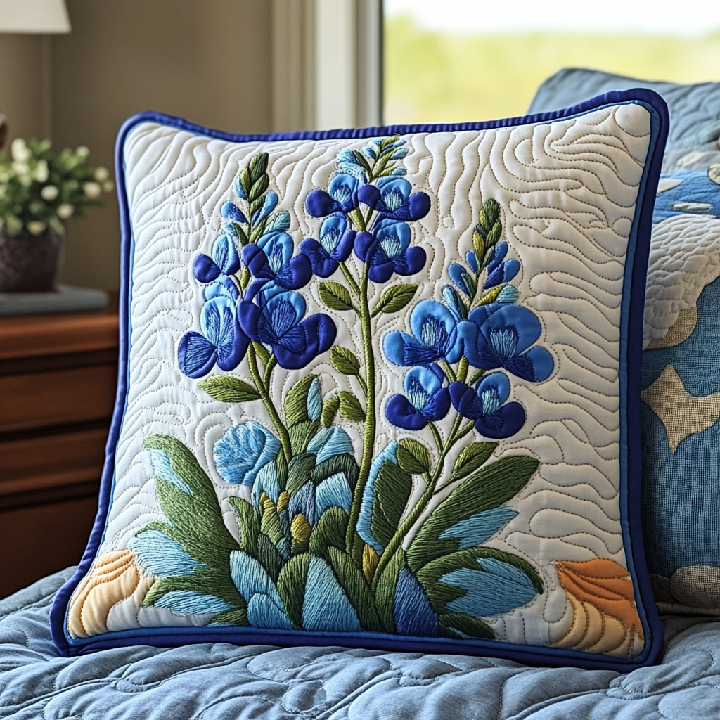 Bluebonnet Serenade Quilted Pillow Case NCU0DV4730