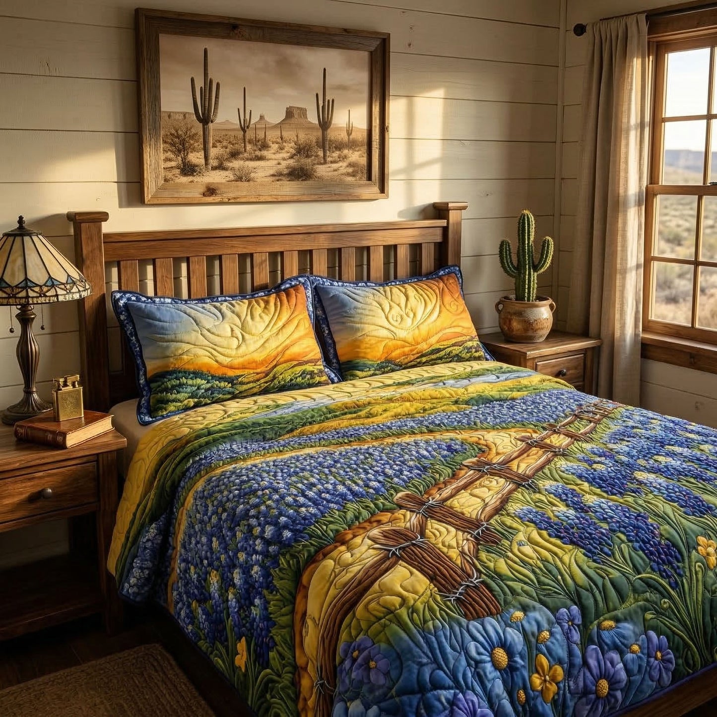 Bluebonnet Trail 3-Piece Quilted Bedding Set NCU0NT5498