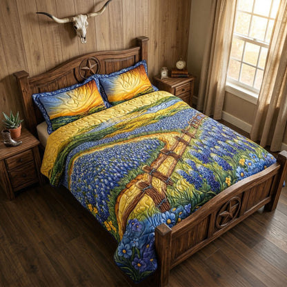 Bluebonnet Trail 3-Piece Quilted Bedding Set NCU0NT5498