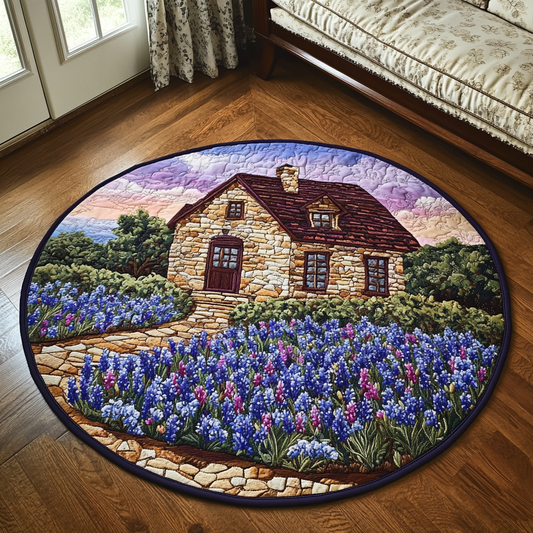 Bluebonnet Bloom Quilted Round Mat NCU0DK7213