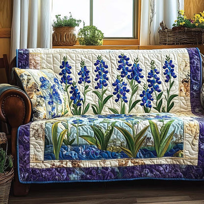 Bluebonnet Bloom Quilted Sofa Cover NCU0NT10796