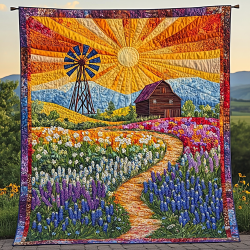 Bluebonnet Blooms Quilted Blanket NCU0DV4765