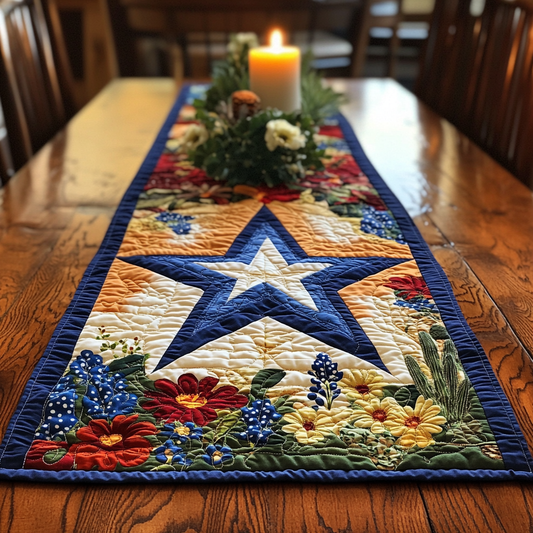Bluebonnet Blooms Quilted Table Runner NCU0VL2181