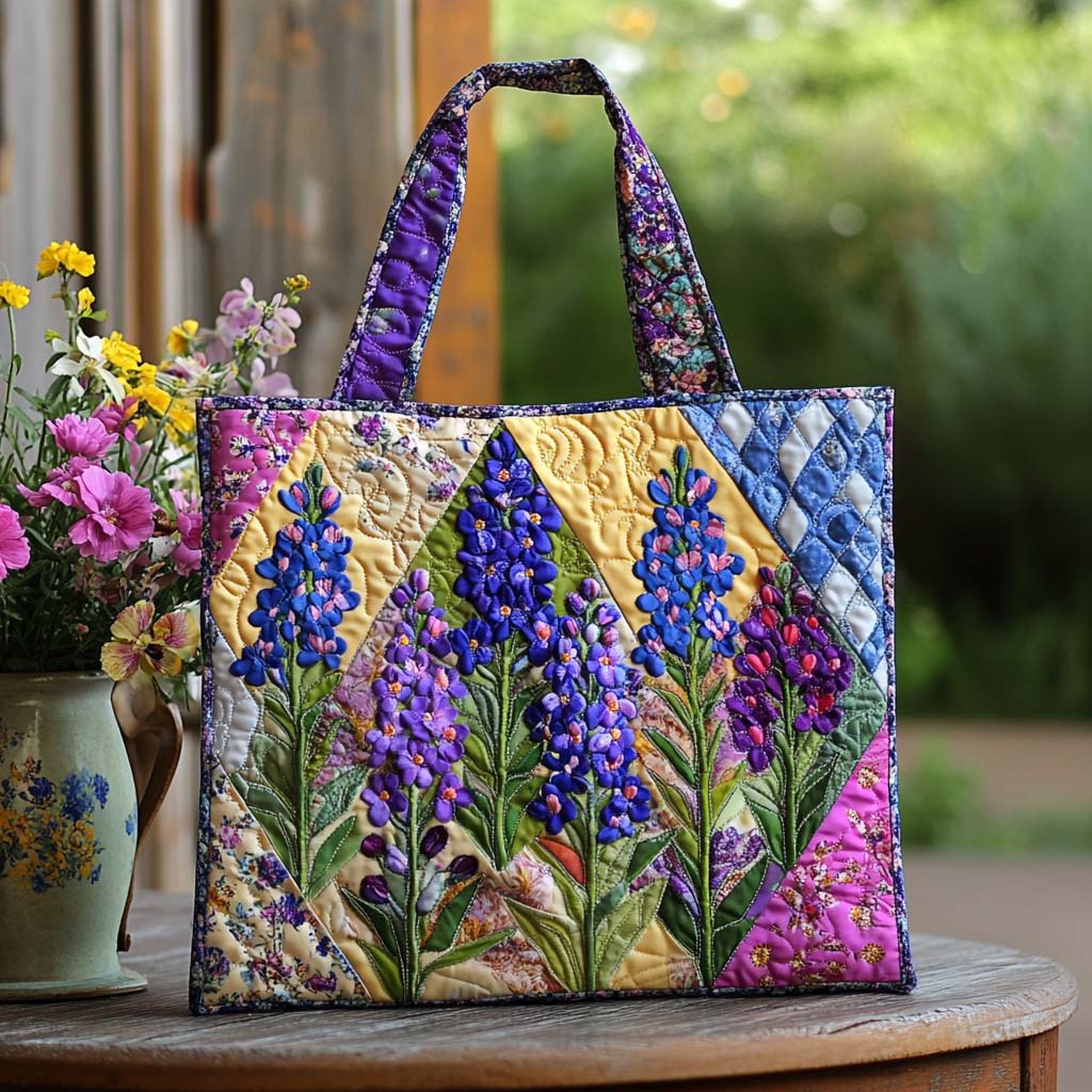 Bluebonnet Country Path Quilted Tote Bag NCU0NT8553