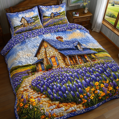 Bluebonnet Dream 3-Piece Quilted Bedding Set NCU0DK6728