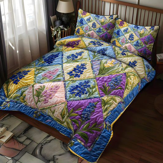 Bluebonnet Fields 3-Piece Quilted Bedding Set NCU0NT6470