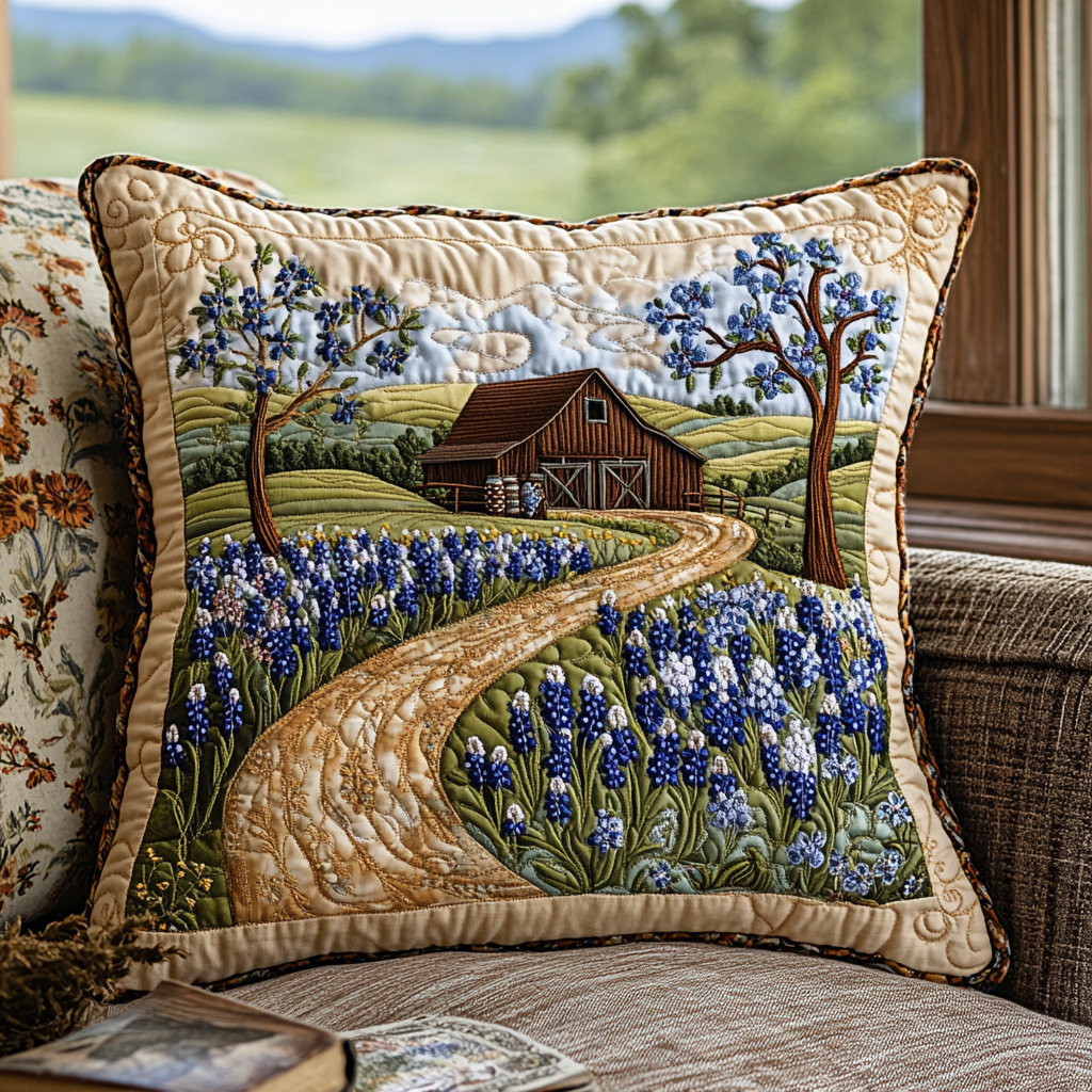 Bluebonnet Garden Quilted Pillow Case NCU0DV4740