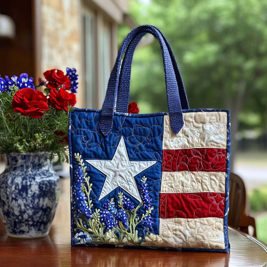 Bluebonnet Heartbeat Quilted Tote Bag NCU0NT8557