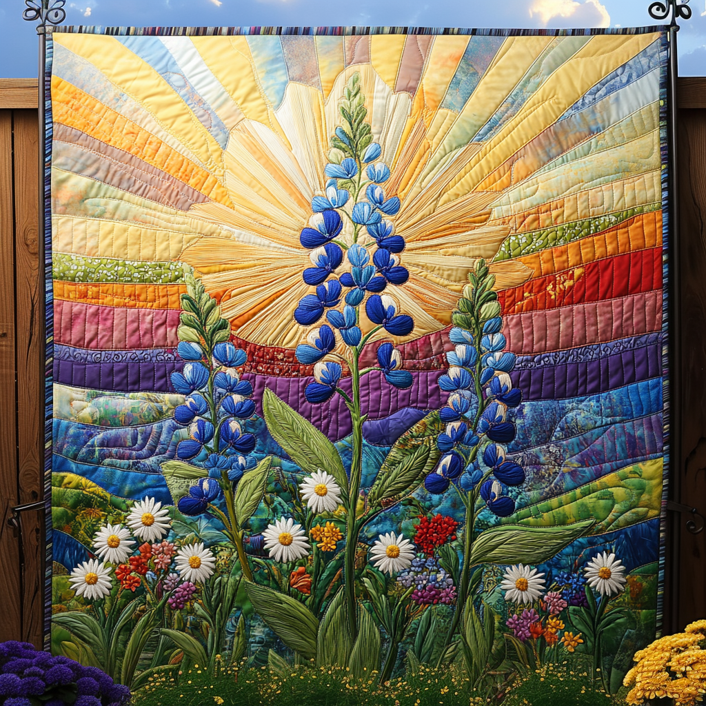 Bluebonnet Horizon Quilted Blanket NCU0DV4768