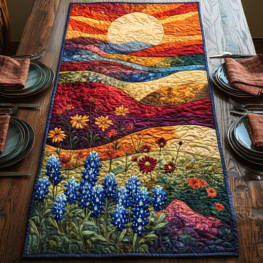 Bluebonnet Horizon Quilted Table Runner NCU0DV4465