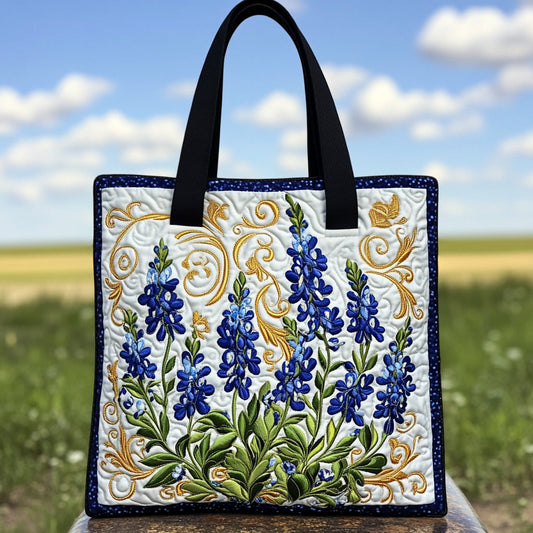 Bluebonnet Kiss Quilted Tote Bag NCU0DV6929