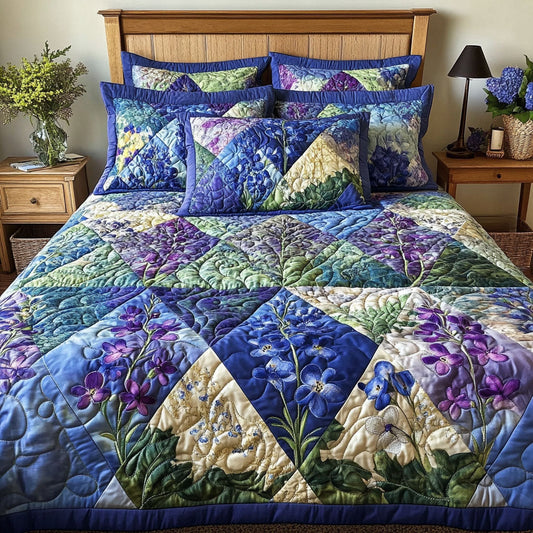 Bluebonnet Patchwork 3-Piece Quilted Bedding Set NCU0PT6390