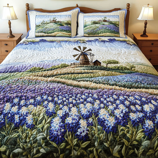 Bluebonnet Serenity 3-Piece Quilted Bedding Set NCU0PT6412