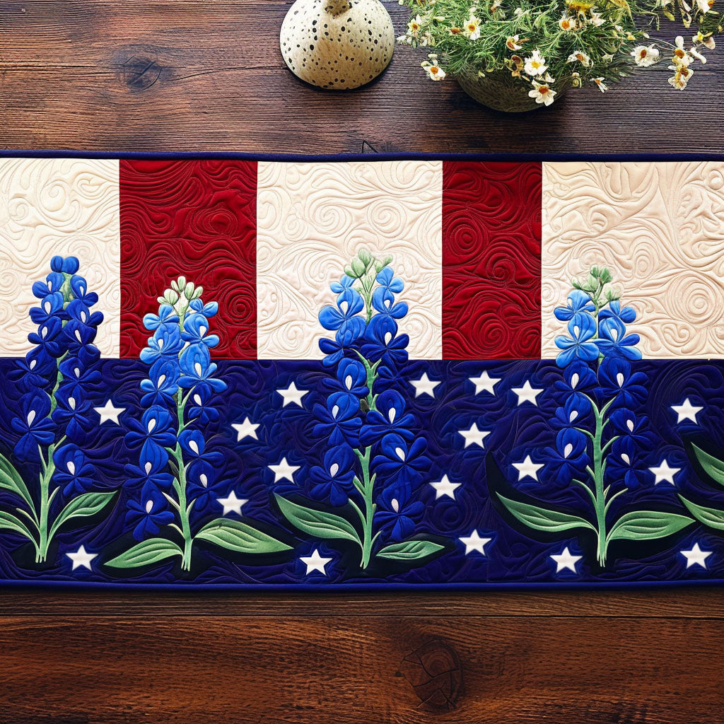 Bluebonnet Stars Quilted Table Runner NCU0NT5506