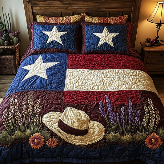 Bluebonnet State 3-Piece Quilted Bedding Set NCU0DV4940