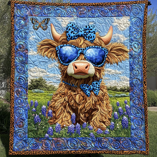 Bluebonnet Style Moo Quilted Blanket NCU0NT5937