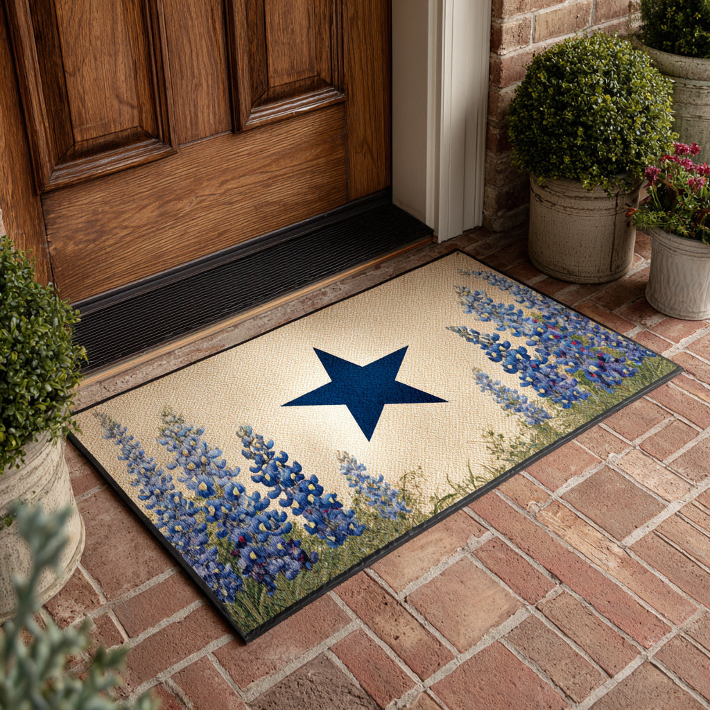 Bluebonnet Texas Star Doormat NCU0HH759