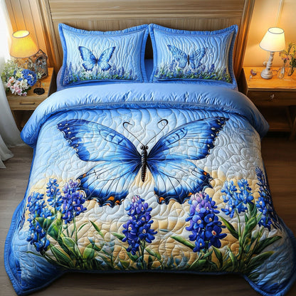 Bluebonnet Wings 3-Piece Quilted Bedding Set NCU0NT5835