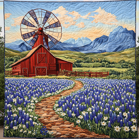 Bluebonnets Hill Quilted Blanket NCU0DV4770