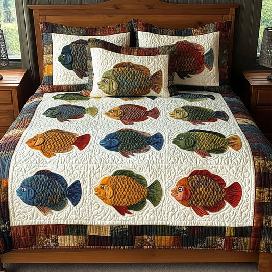 Bluegill Dreams 3-Piece Quilted Bedding Set NCU0PT6944