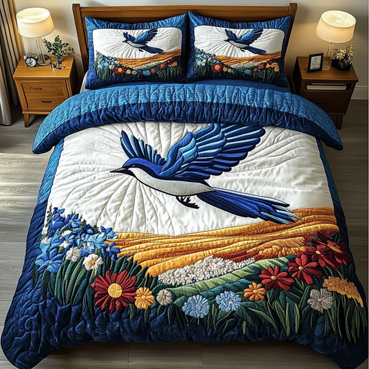 Bluejay Wings 3-Piece Quilted Bedding Set NCU0DK4264